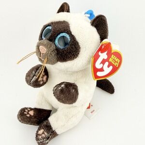 Ty Beanie Baby Bellies MISO the Siamese Cat Bag Clip Animal Plush 2024 NWT F